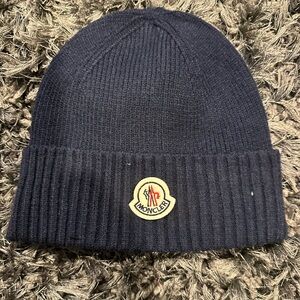 Moncler Dark Blue Knit Beanie